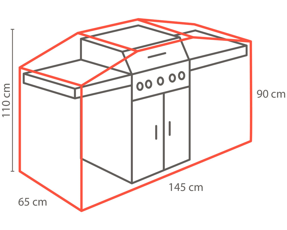Winza beschermhoes BBQ 145 x 65 x 110cm