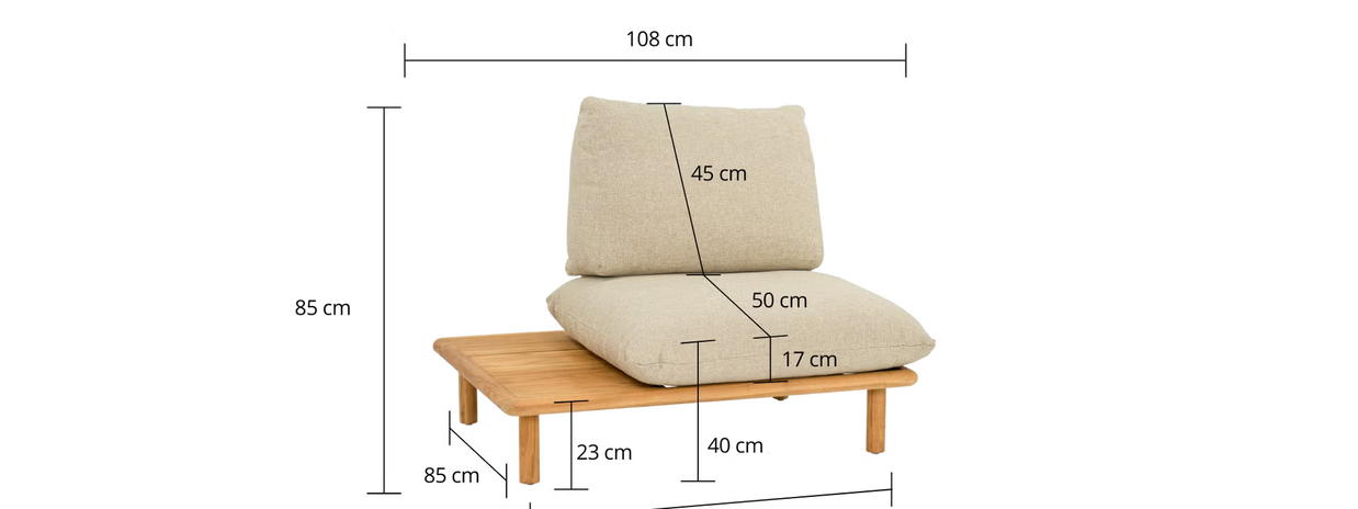 Apple Bee Sling Lounge-Gartenstuhl rechts