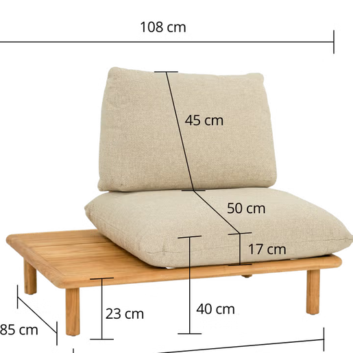 Apple Bee Sling Lounge-Gartenstuhl rechts