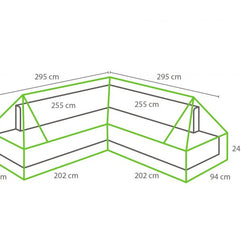 Winza beschermhoes cornerset 295 x 295 x 65cm
