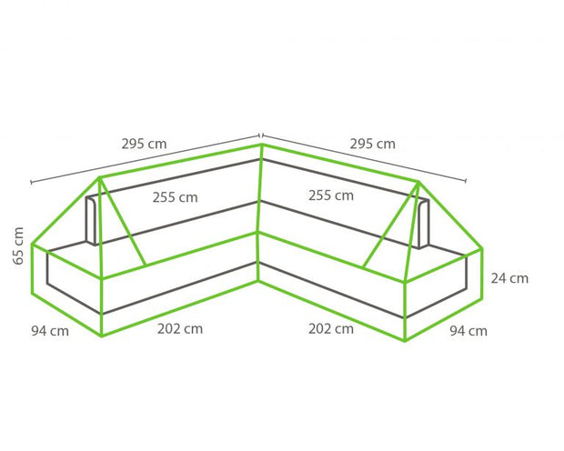 Winza beschermhoes cornerset 295 x 295 x 65cm