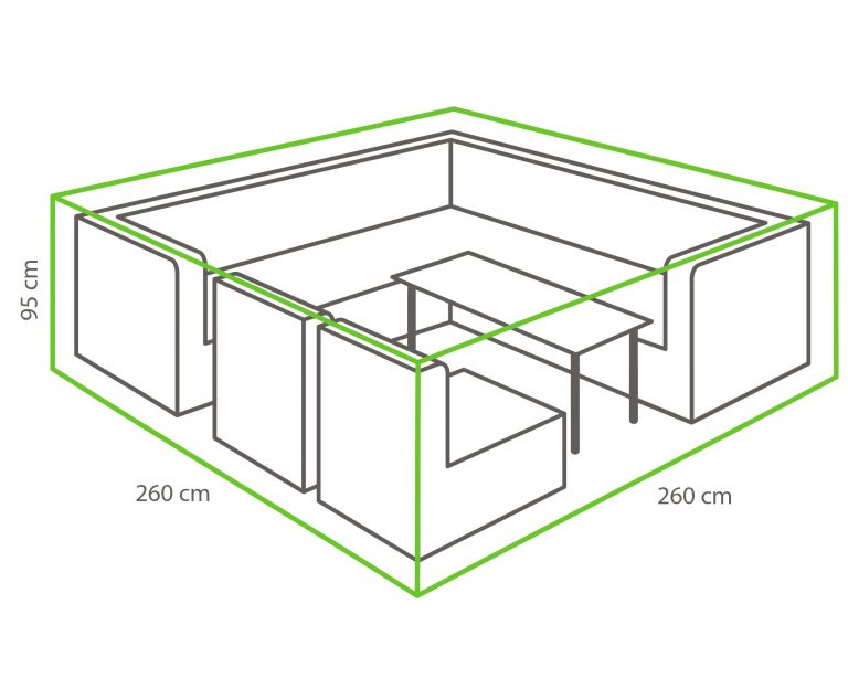 Winza beschermhoes loungeset - hoge dining 260 x 260 x 95cm