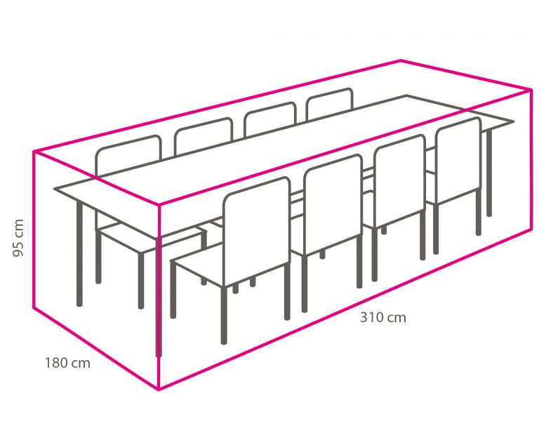 Winza beschermhoes diningset 310 x 180 x 95cm
