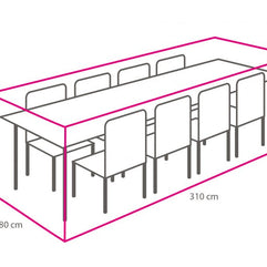 Winza beschermhoes diningset 310 x 180 x 95cm