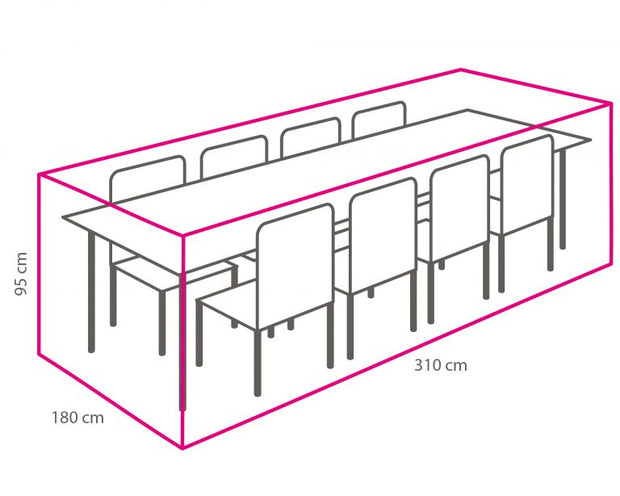 Winza beschermhoes diningset 310 x 180 x 95cm