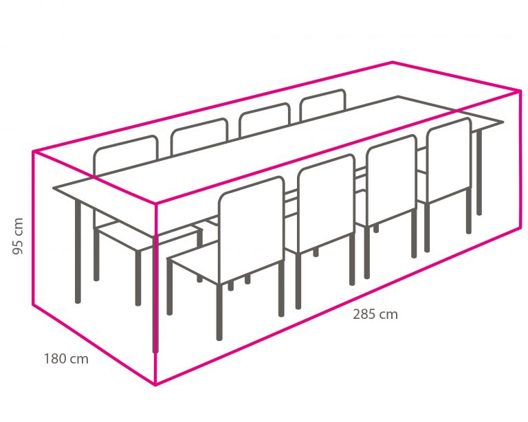 Winza beschermhoes diningset 285 x 180 x 95cm