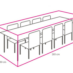 Winza beschermhoes diningset 285 x 180 x 95cm