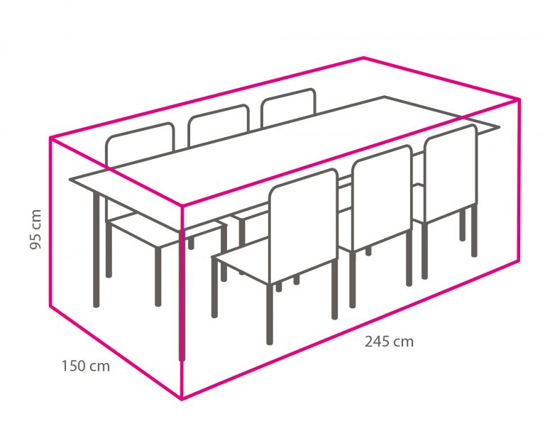 Winza beschermhoes diningset 245 x 150 x 95cm