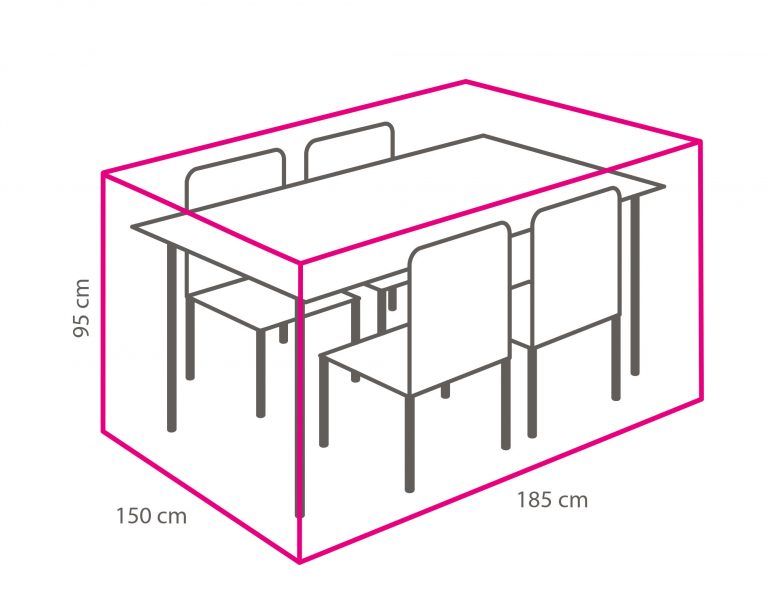 Winza beschermhoes diningset 185 x 150 x 95cm