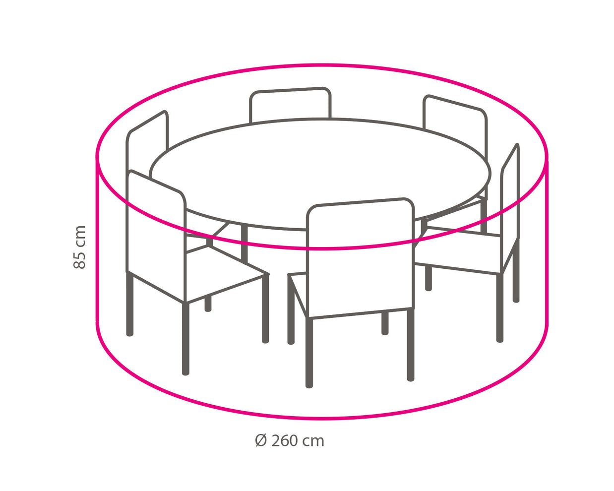 Winza beschermhoes diningset Ø 260 x 85cm