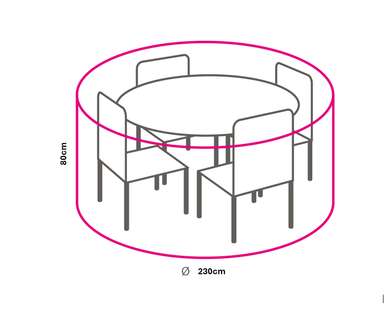 Winza beschermhoes diningset tot Ø 170cm