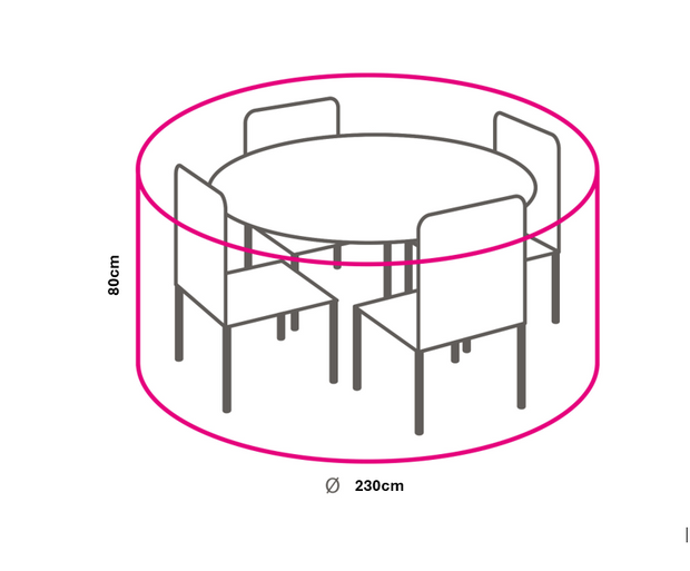 Winza beschermhoes diningset tot Ø 170cm